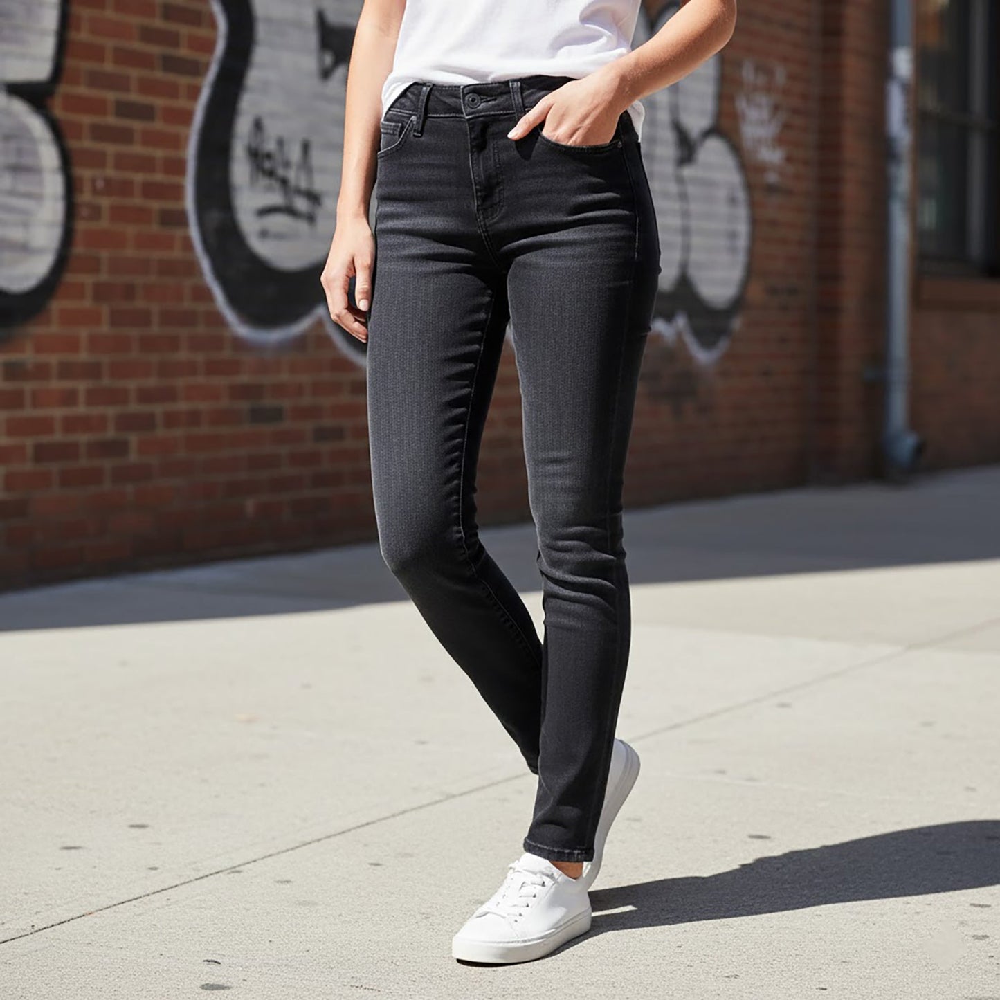 Tommy Hilfiger Paris High Waist Slim Jeans Washed Black | Women's W26 L32 by Tommy Hilfiger – | RewearableUK