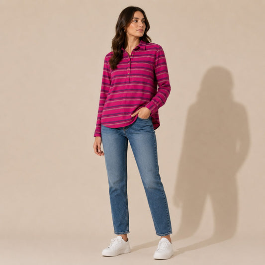 Tommy Hilfiger Pink Striped Tunic Shirt – Size L – Top product photo 1 | RewearableUK