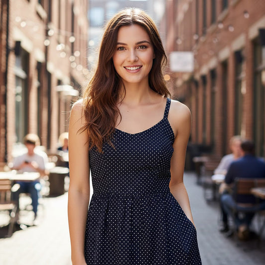 Tommy Hilfiger Polka Dot Sundress Navy | Women's UK 10 (US 6) by Tommy Hilfiger – blouse | RewearableUK