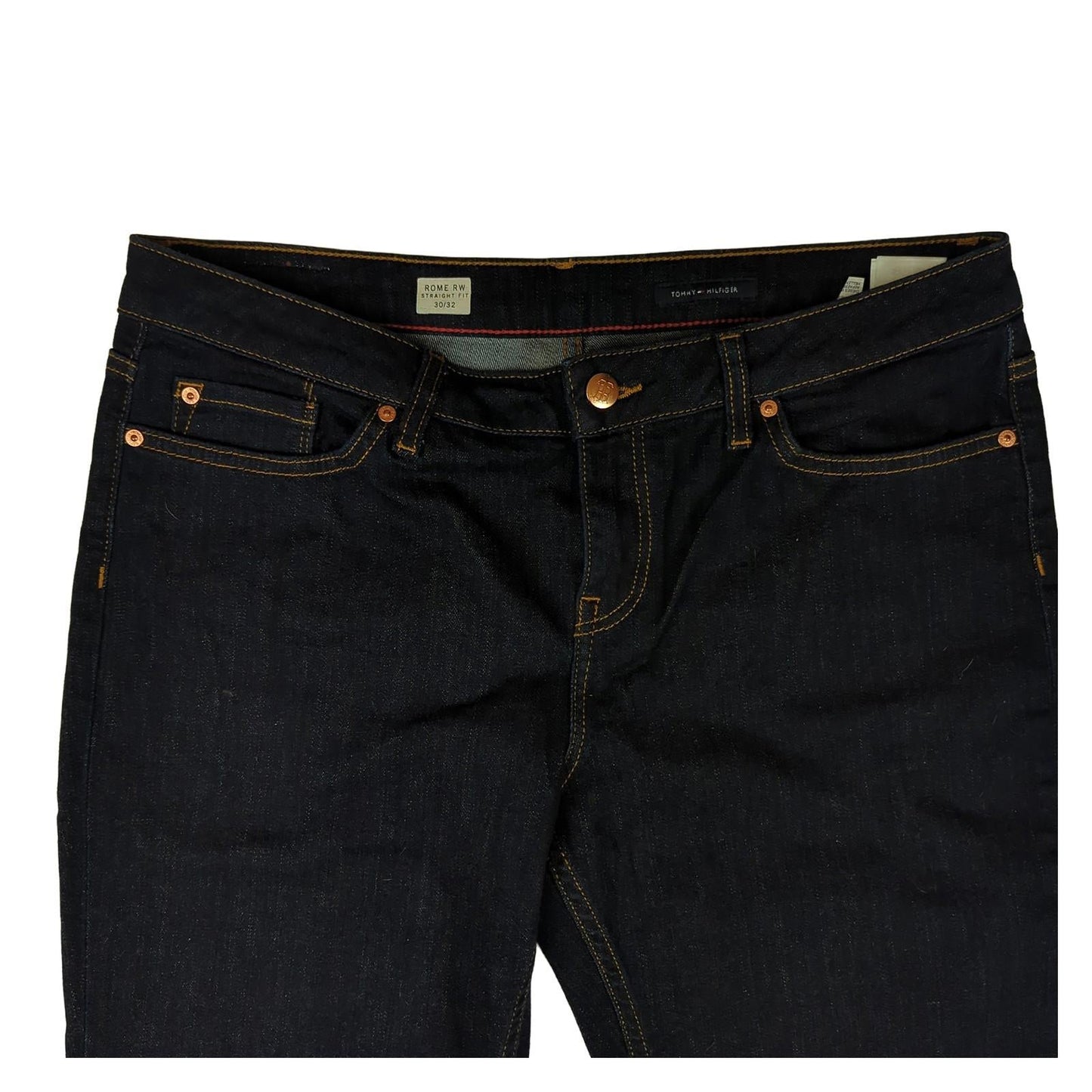 Tommy Hilfiger Tommy Hilfiger Rome RW Straight Fit Jeans Dark Blue W30 L32 Denim JEANS RewearableUK