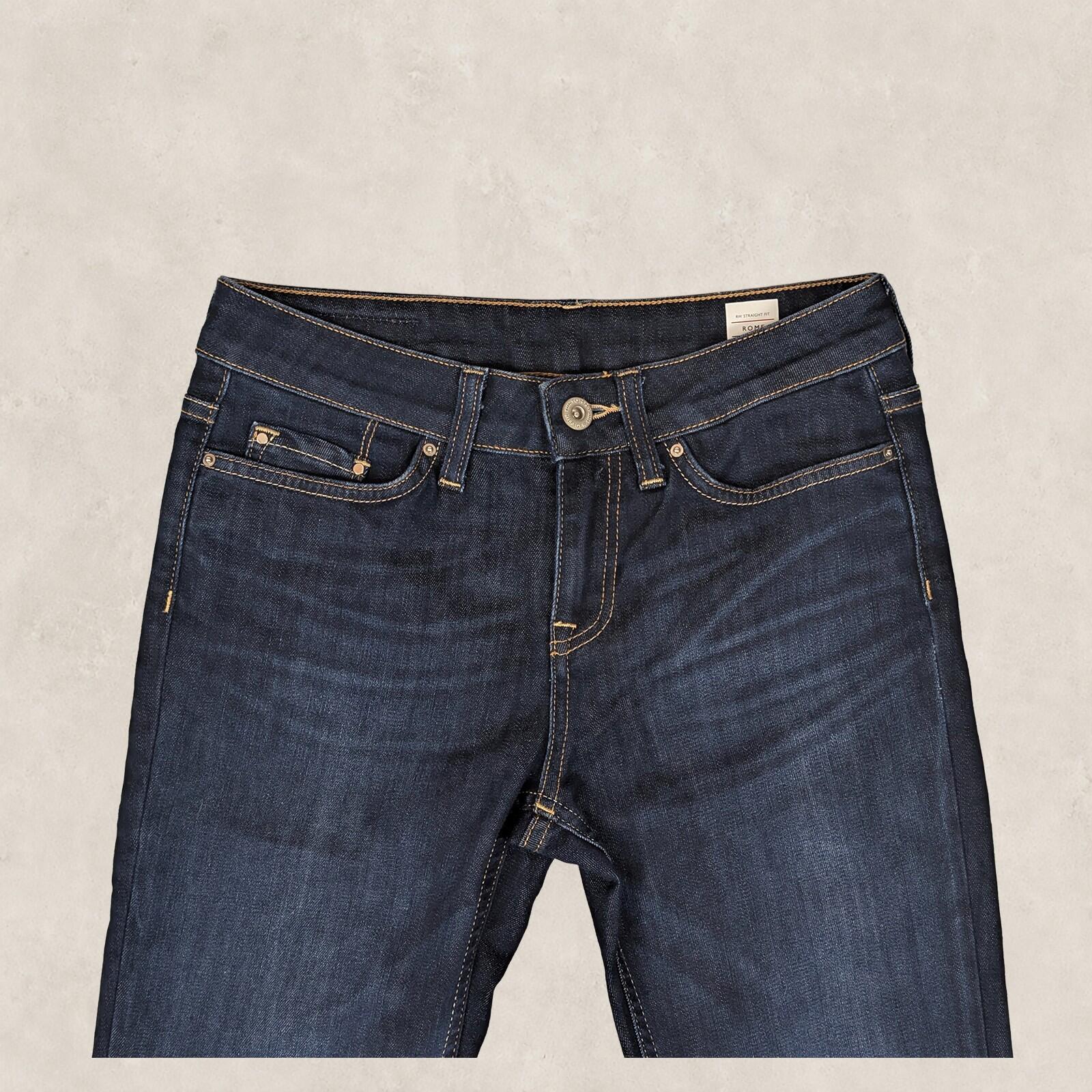 tommy hilfiger rome womens dark blue wash straight fit denim jeans size 25 32 by Tommy Hilfiger – JEANS | RewearableUK