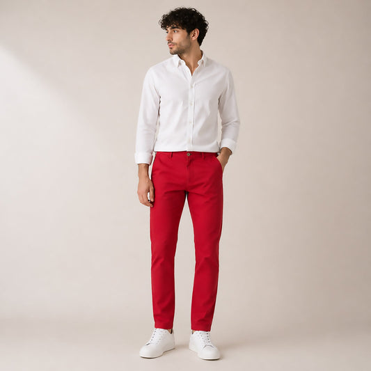 Tommy Hilfiger Tailored Red Chino Trousers Mens EU46 Slim Fit by Tommy Hilfiger – chino | RewearableUK