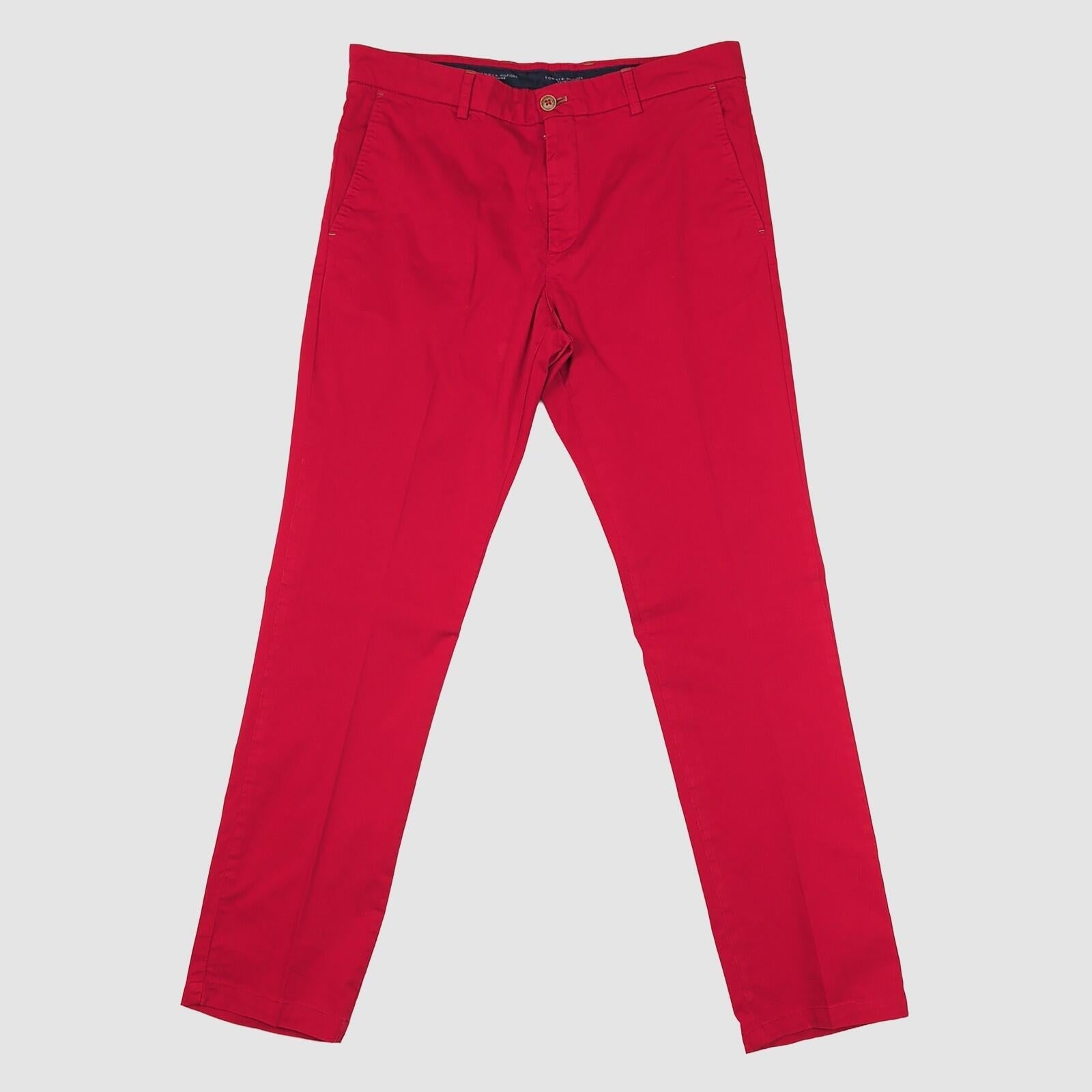 Tommy Hilfiger Tailored Red Chino Trousers Mens EU46 Slim Fit by Tommy Hilfiger – chino | RewearableUK
