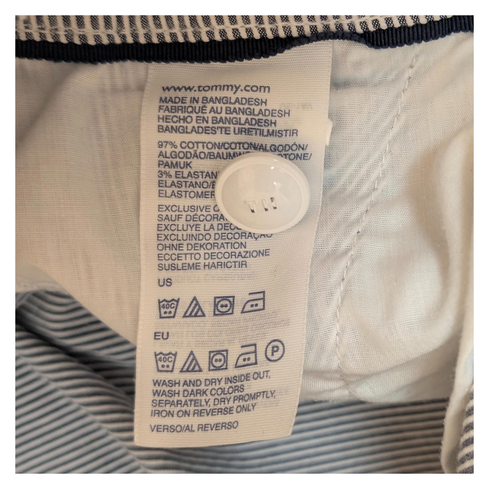tommy hilfiger women size 8 navy white pinstripe chino ankle trousers stretch by Tommy Hilfiger – | RewearableUK