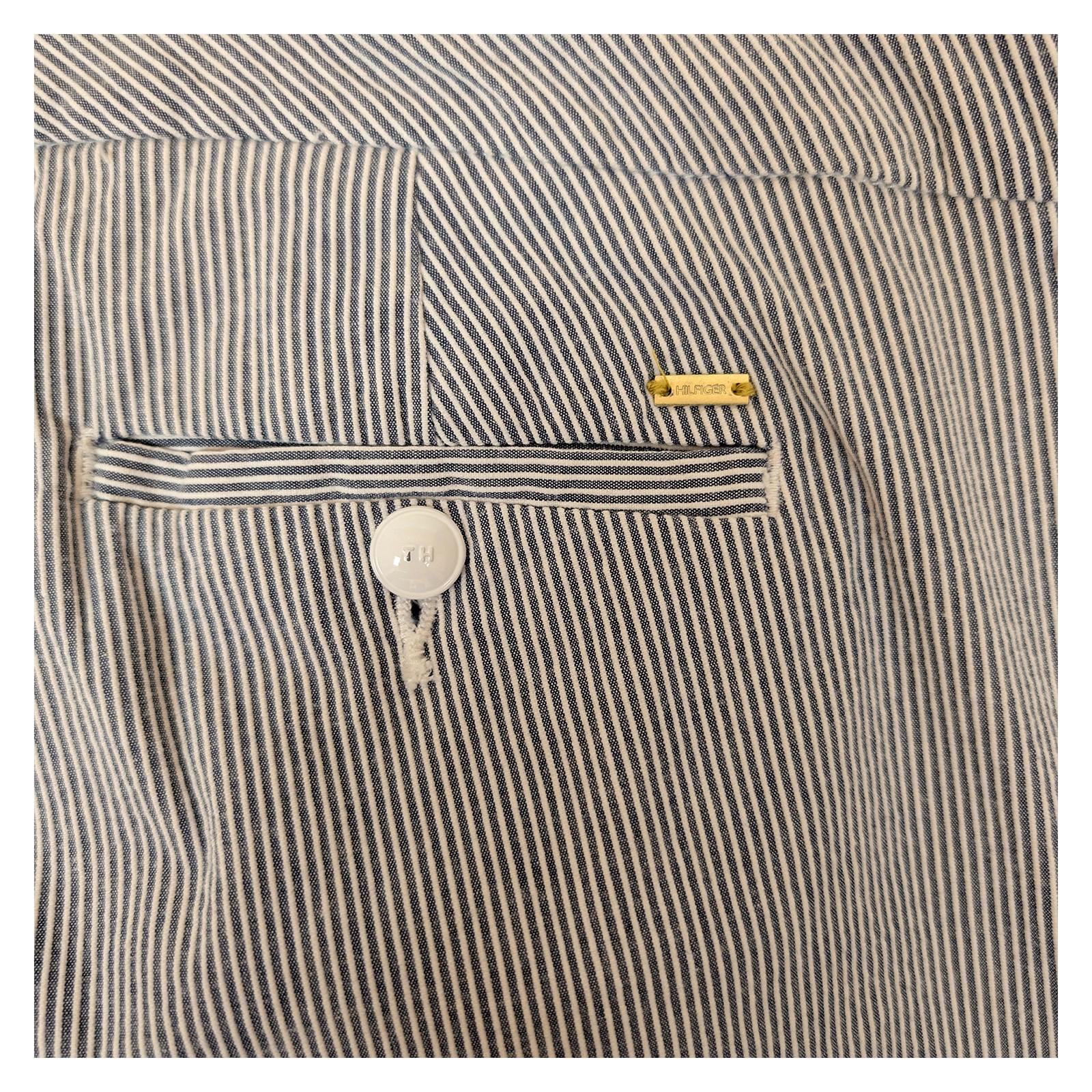 tommy hilfiger women size 8 navy white pinstripe chino ankle trousers stretch by Tommy Hilfiger – | RewearableUK