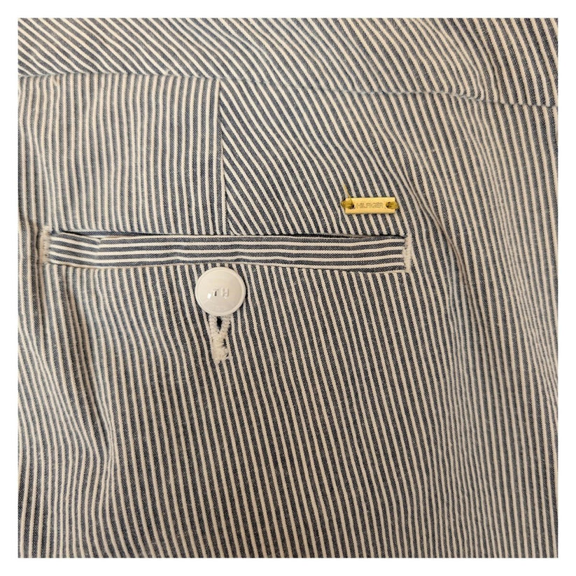 tommy hilfiger women size 8 navy white pinstripe chino ankle trousers stretch by Tommy Hilfiger – | RewearableUK