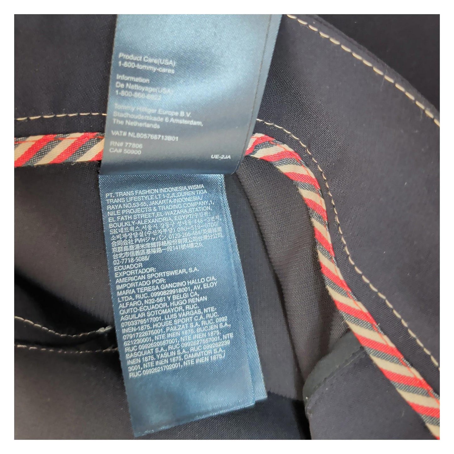 Tommy Hilfiger Women Size UK 14 Navy Blue Contrast Stitch Cropped Trousers by Tommy Hilfiger – | RewearableUK