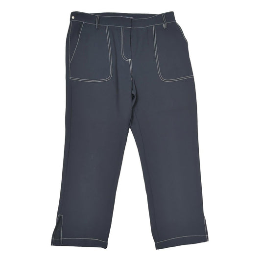 Tommy Hilfiger Women Size UK 14 Navy Blue Contrast Stitch Cropped Trousers by Tommy Hilfiger – | RewearableUK