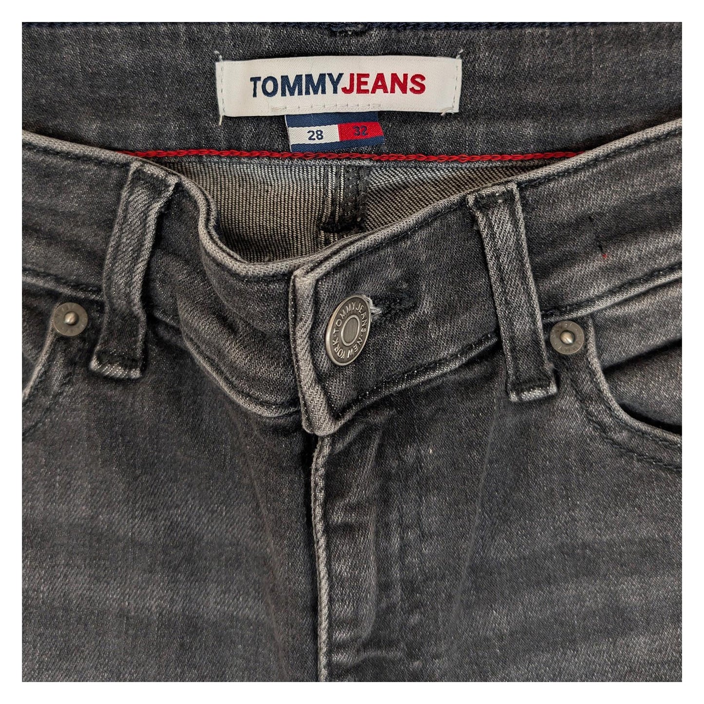 tommy hilfiger women size w28 l32 grey black nora skinny mid rise jeans by Tommy Hilfiger – | RewearableUK