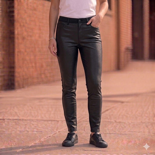 tommy hilfiger womens black skinny faux leather front trousers size 26 by Tommy Hilfiger – trousers | RewearableUK