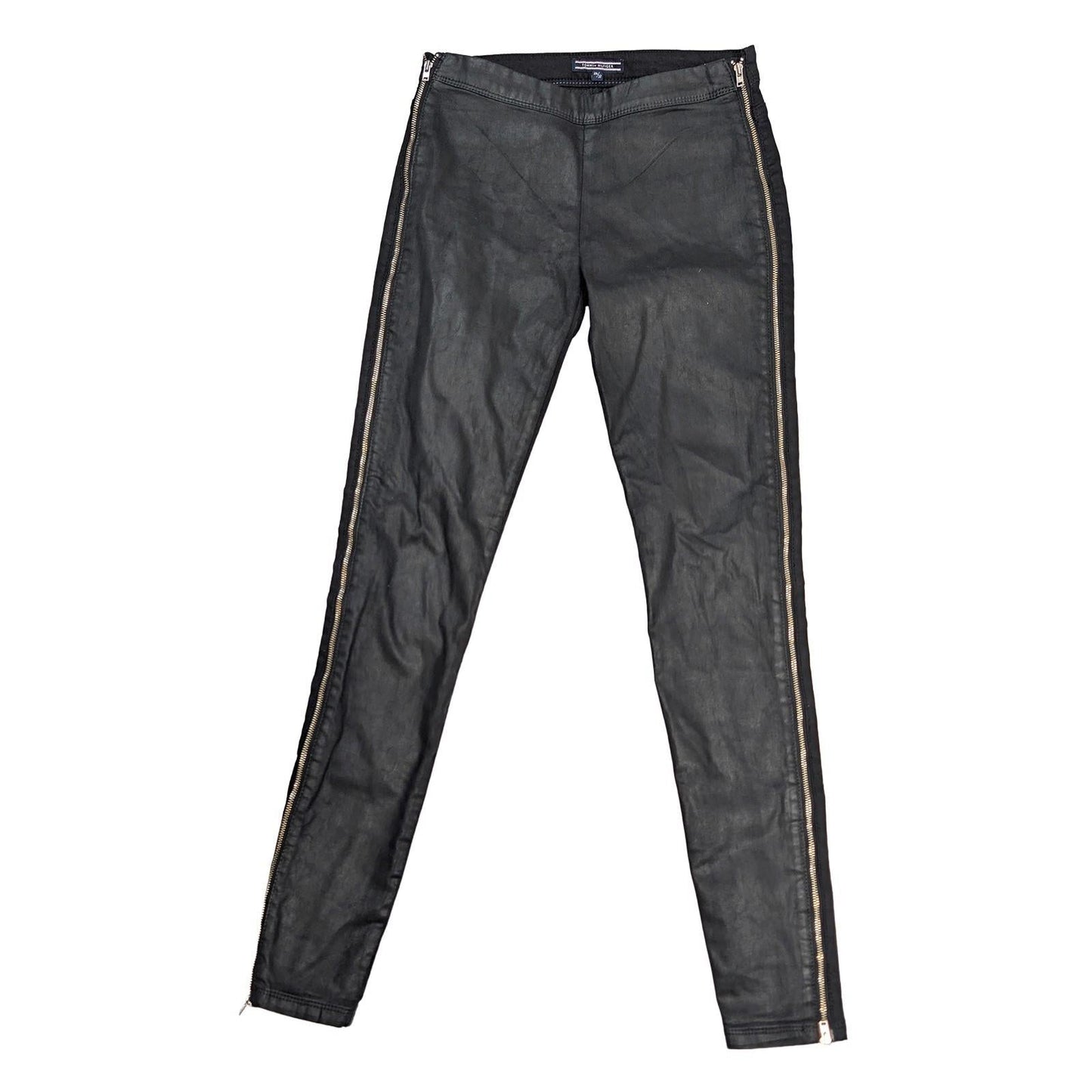 tommy hilfiger womens black skinny trousers side zip faux leather front 26 by Tommy Hilfiger – | RewearableUK