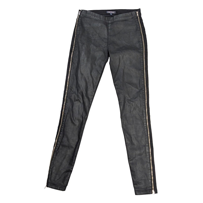 tommy hilfiger womens black skinny trousers side zip faux leather front 26 by Tommy Hilfiger – | RewearableUK