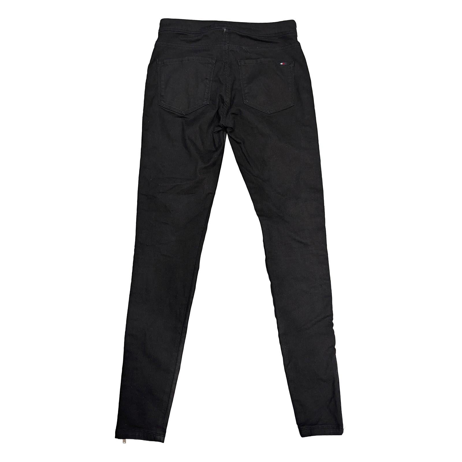 tommy hilfiger womens black skinny trousers side zip faux leather front 26 by Tommy Hilfiger – | RewearableUK