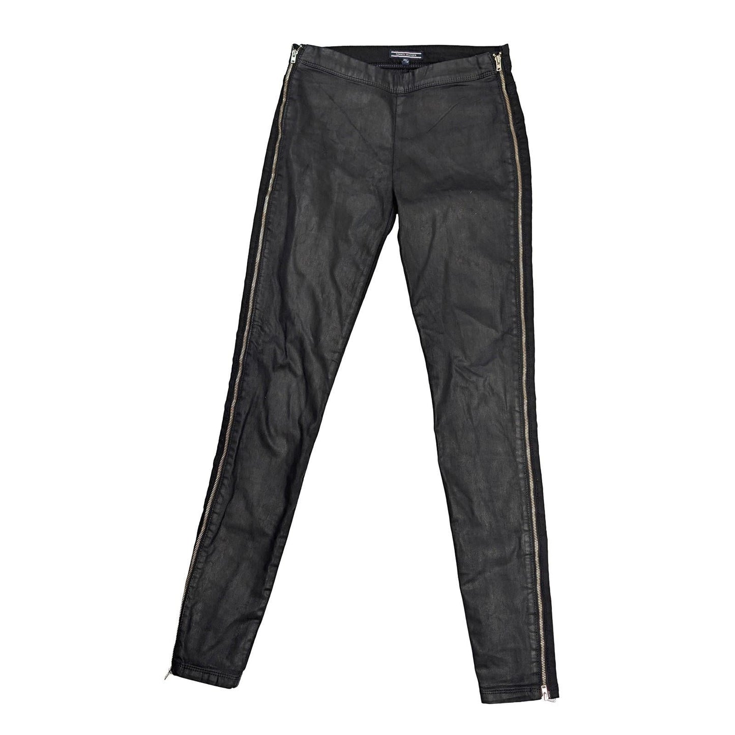 tommy hilfiger womens black skinny trousers side zip faux leather front 26 by Tommy Hilfiger – | RewearableUK