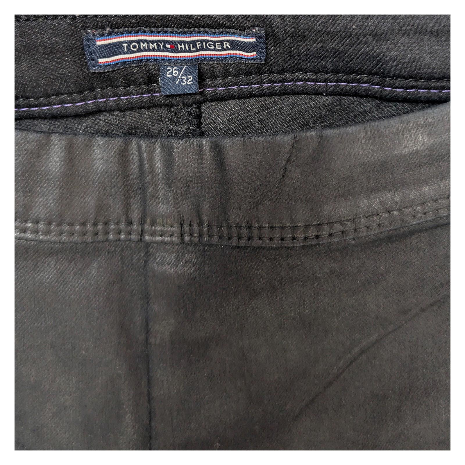 tommy hilfiger womens black skinny trousers side zip faux leather front 26 by Tommy Hilfiger – | RewearableUK