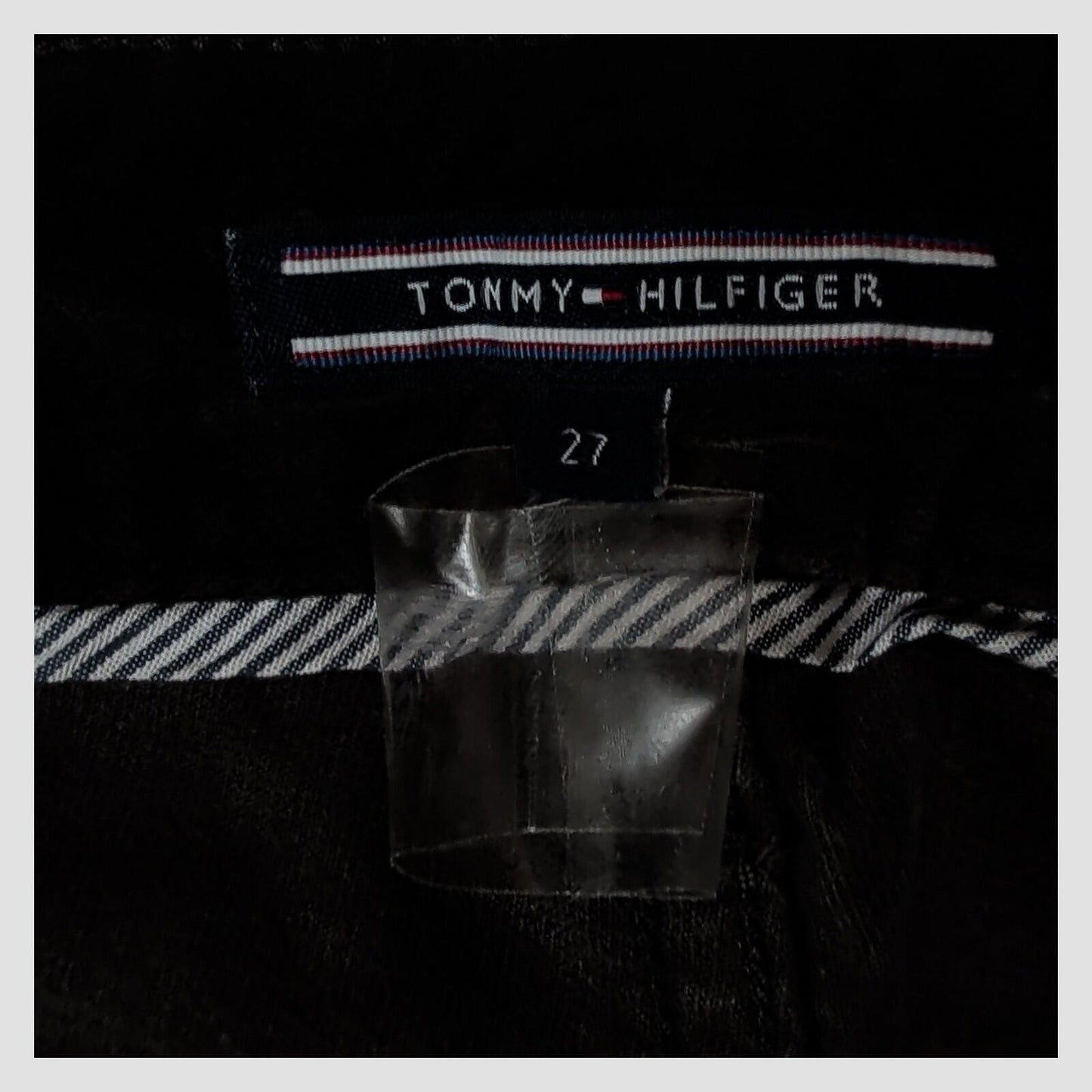 Tommy Hilfiger Womens Black Velvet Skinny Trousers W27 Stretch Slim by Tommy Hilfiger – trousers | RewearableUK