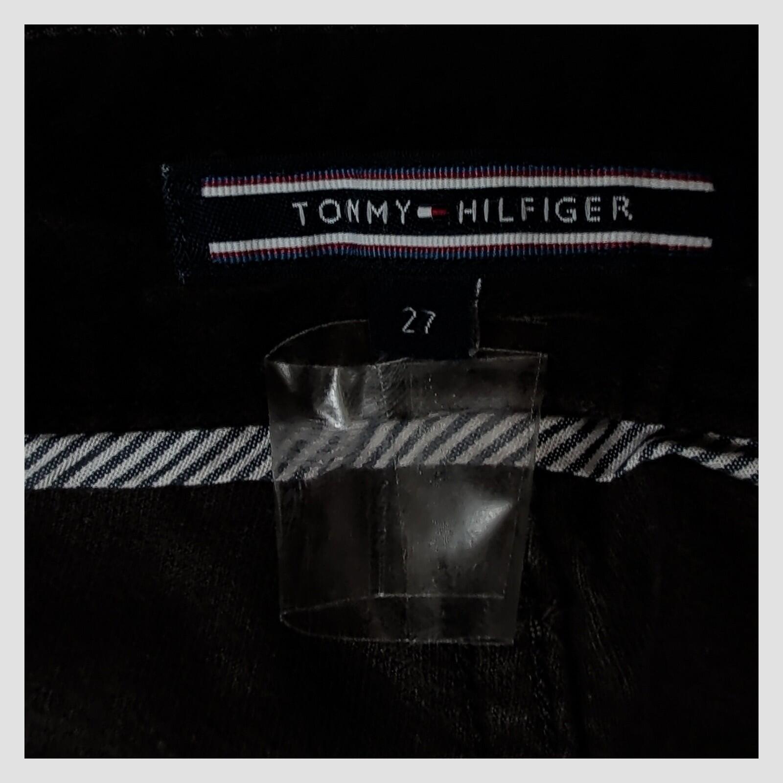 Tommy Hilfiger Womens Black Velvet Skinny Trousers W27 Stretch Slim by Tommy Hilfiger – trousers | RewearableUK