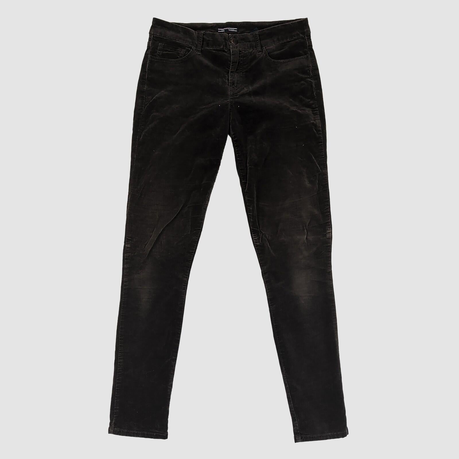 Tommy Hilfiger Womens Black Velvet Skinny Trousers W27 Stretch Slim by Tommy Hilfiger – trousers | RewearableUK