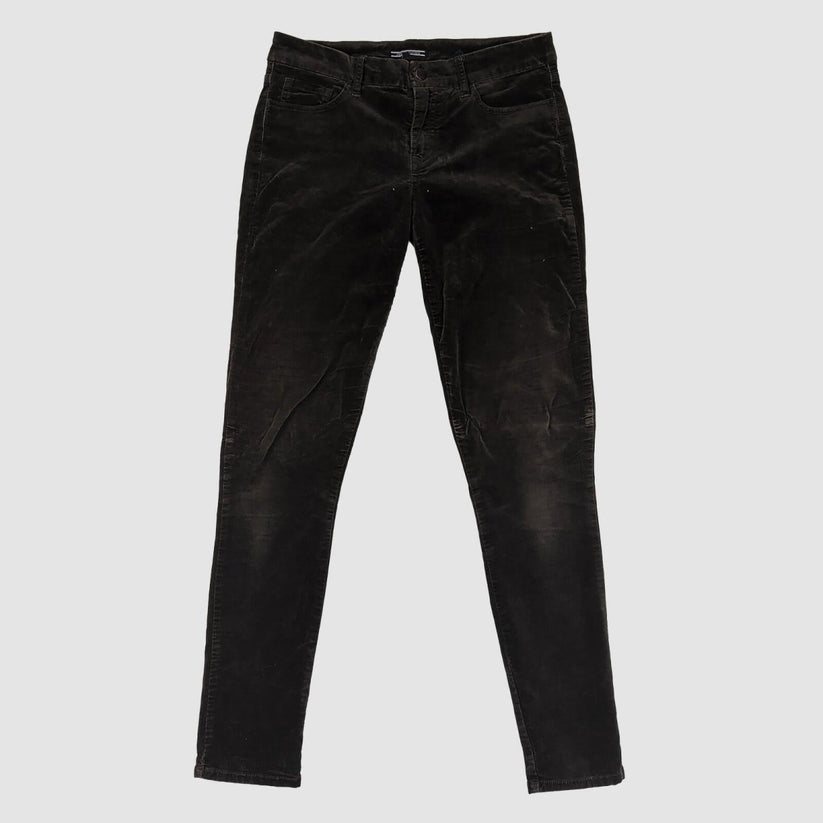 Tommy Hilfiger Womens Black Velvet Skinny Trousers W27 Stretch Slim by Tommy Hilfiger – trousers | RewearableUK