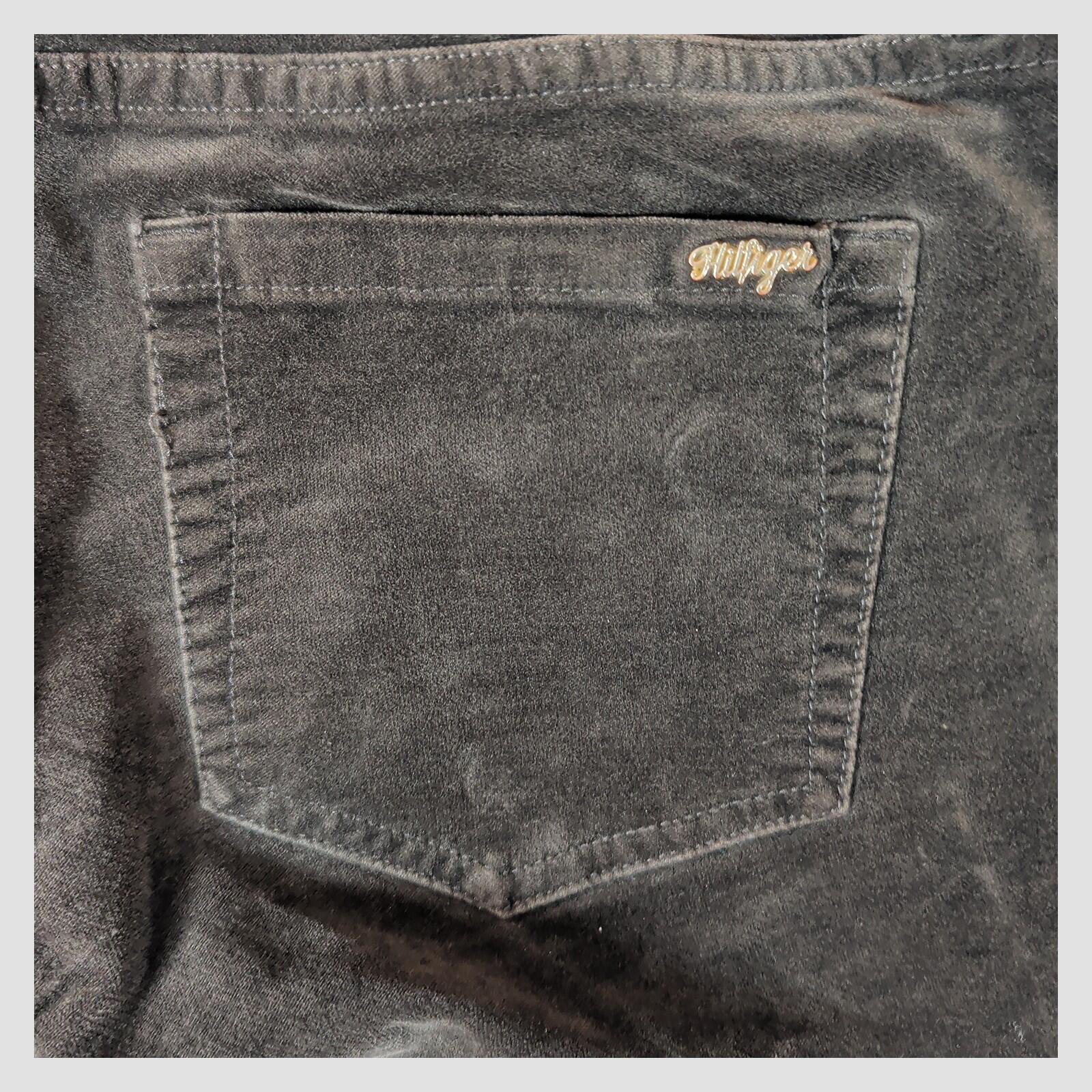 Tommy Hilfiger Womens Black Velvet Skinny Trousers W27 Stretch Slim by Tommy Hilfiger – trousers | RewearableUK