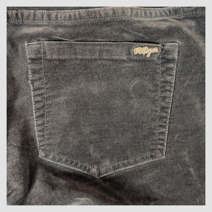 Tommy Hilfiger Womens Black Velvet Skinny Trousers W27 Stretch Slim by Tommy Hilfiger – trousers | RewearableUK