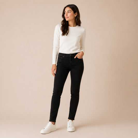 Tommy Hilfiger Womens Black Velvet Skinny Trousers W27 Stretch Slim by Tommy Hilfiger – trousers | RewearableUK