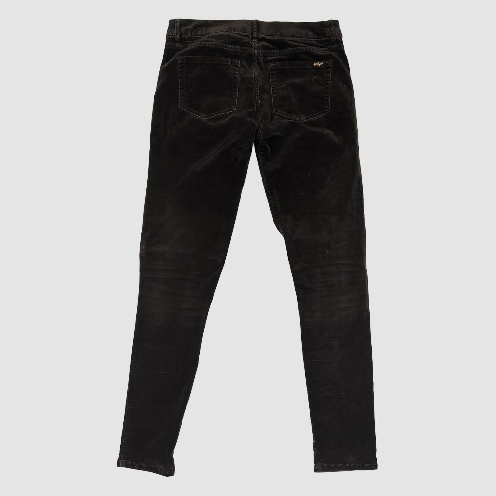 Tommy Hilfiger Womens Black Velvet Skinny Trousers W27 Stretch Slim by Tommy Hilfiger – trousers | RewearableUK