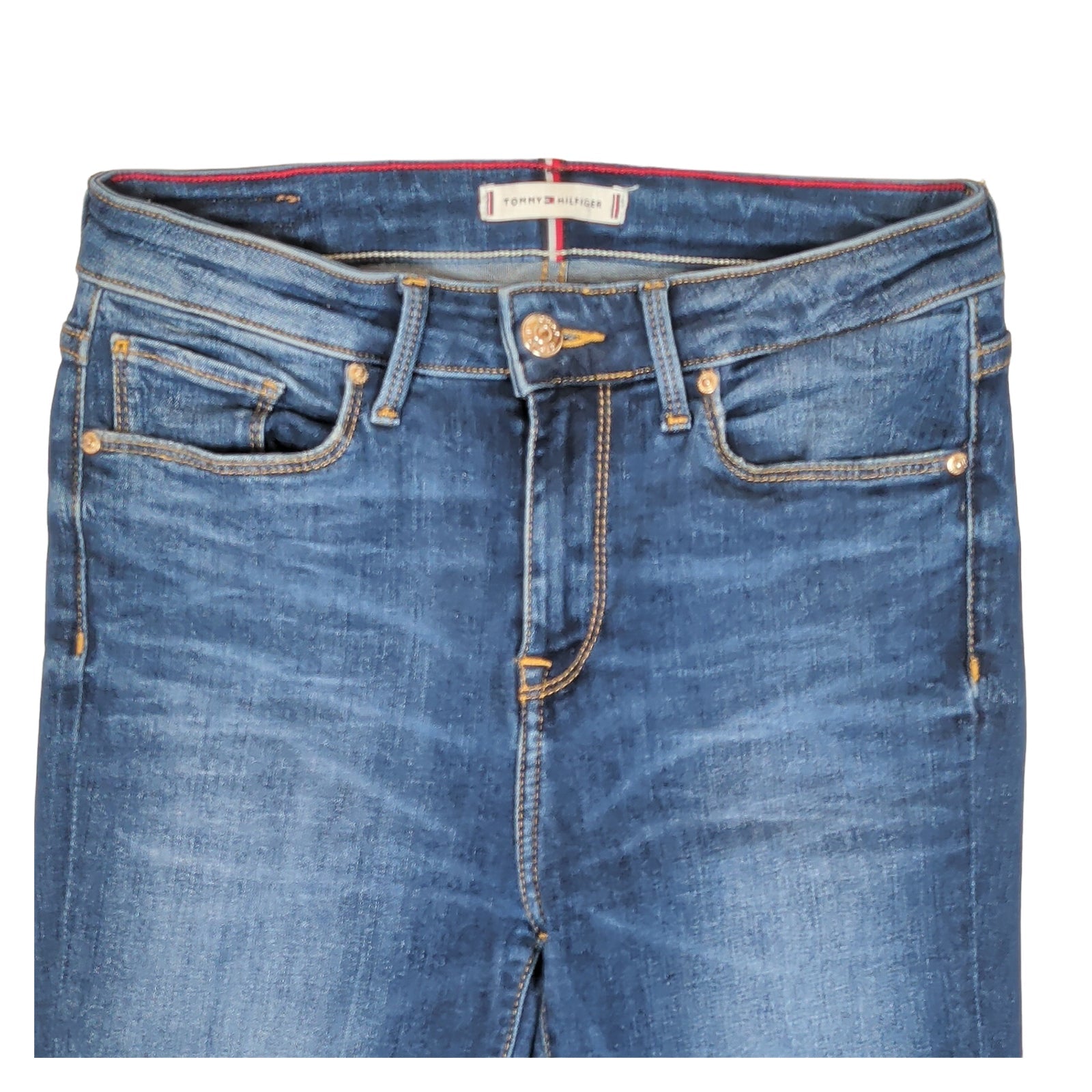 tommy hilfiger womens blue organic cotton stretch como skinny jeans 26 30 by Tommy Hilfiger – JEANS | RewearableUK