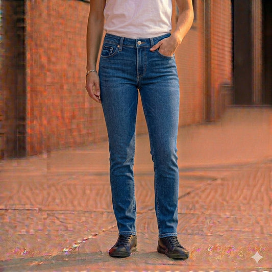 tommy hilfiger womens blue slim stretch denim mid rise jeans size w27 by Tommy Hilfiger – JEANS | RewearableUK