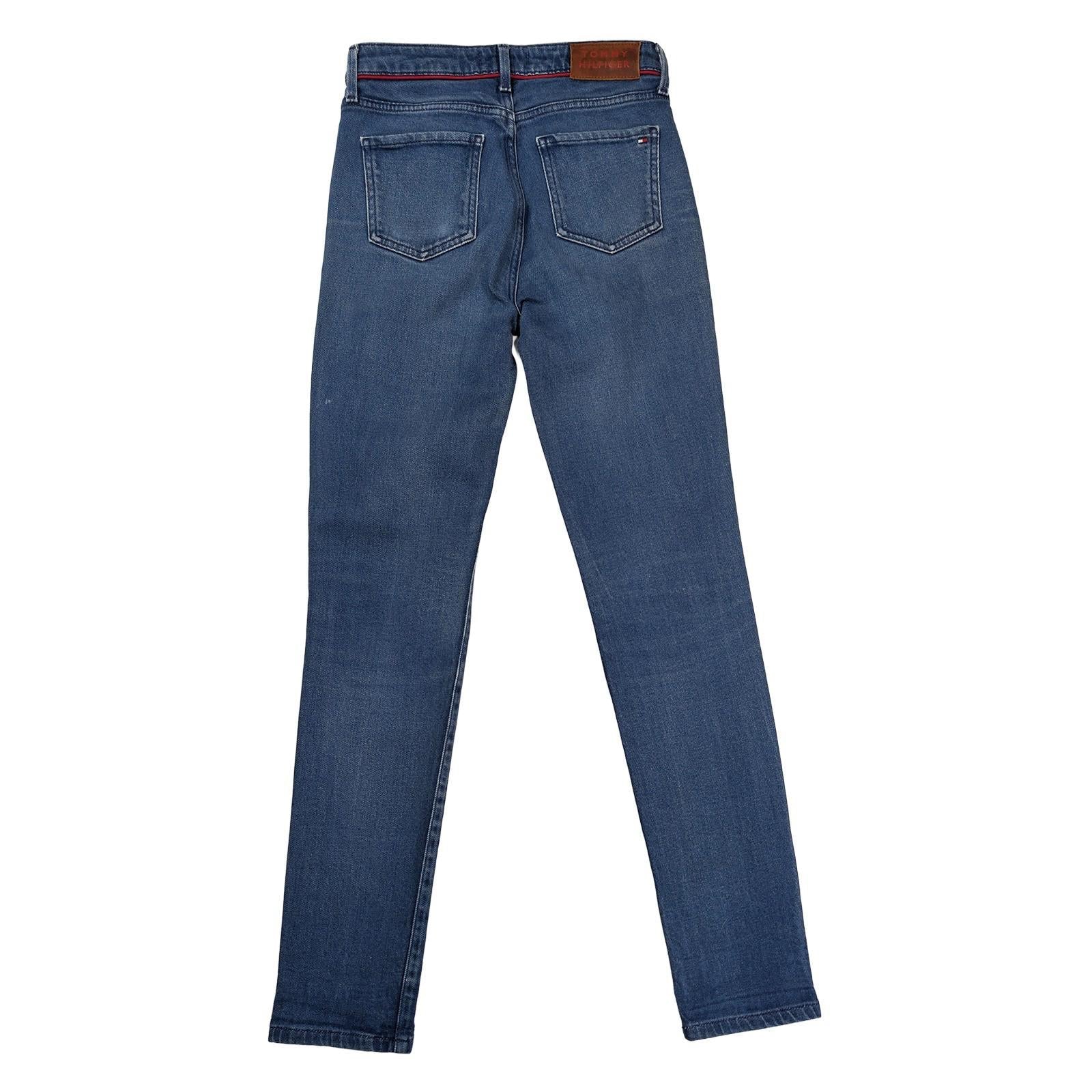 tommy hilfiger womens blue slim stretch denim mid rise jeans size w27