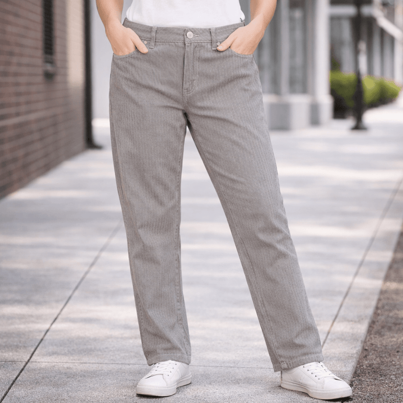tommy hilfiger womens navy white pinstripe stretch slim chino trousers size 8 by Tommy Hilfiger – JEANS | RewearableUK