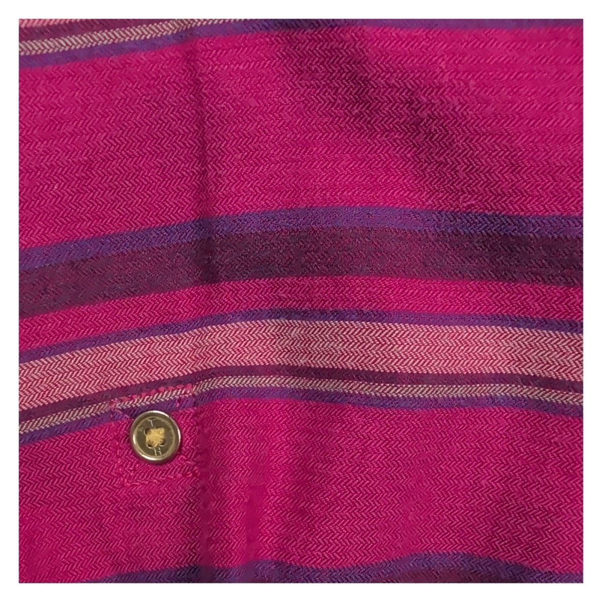 Tommy Hilfiger Women's Pink Striped Tunic Shirt L UK 12 Roll Tab Sleeve – product photo 3 | RewearableUK