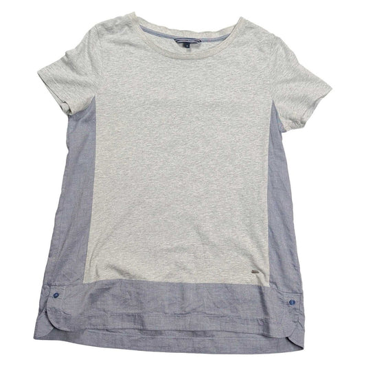 Tommy Hilfiger Women's Tunic T-Shirt M Grey Blue Oxford Panel Cotton – product photo 1 | RewearableUK