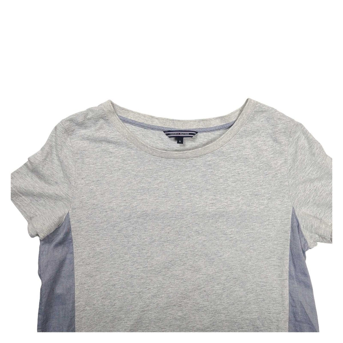 Tommy Hilfiger Women's Tunic T-Shirt M Grey Blue Oxford Panel Cotton – product photo 2 | RewearableUK