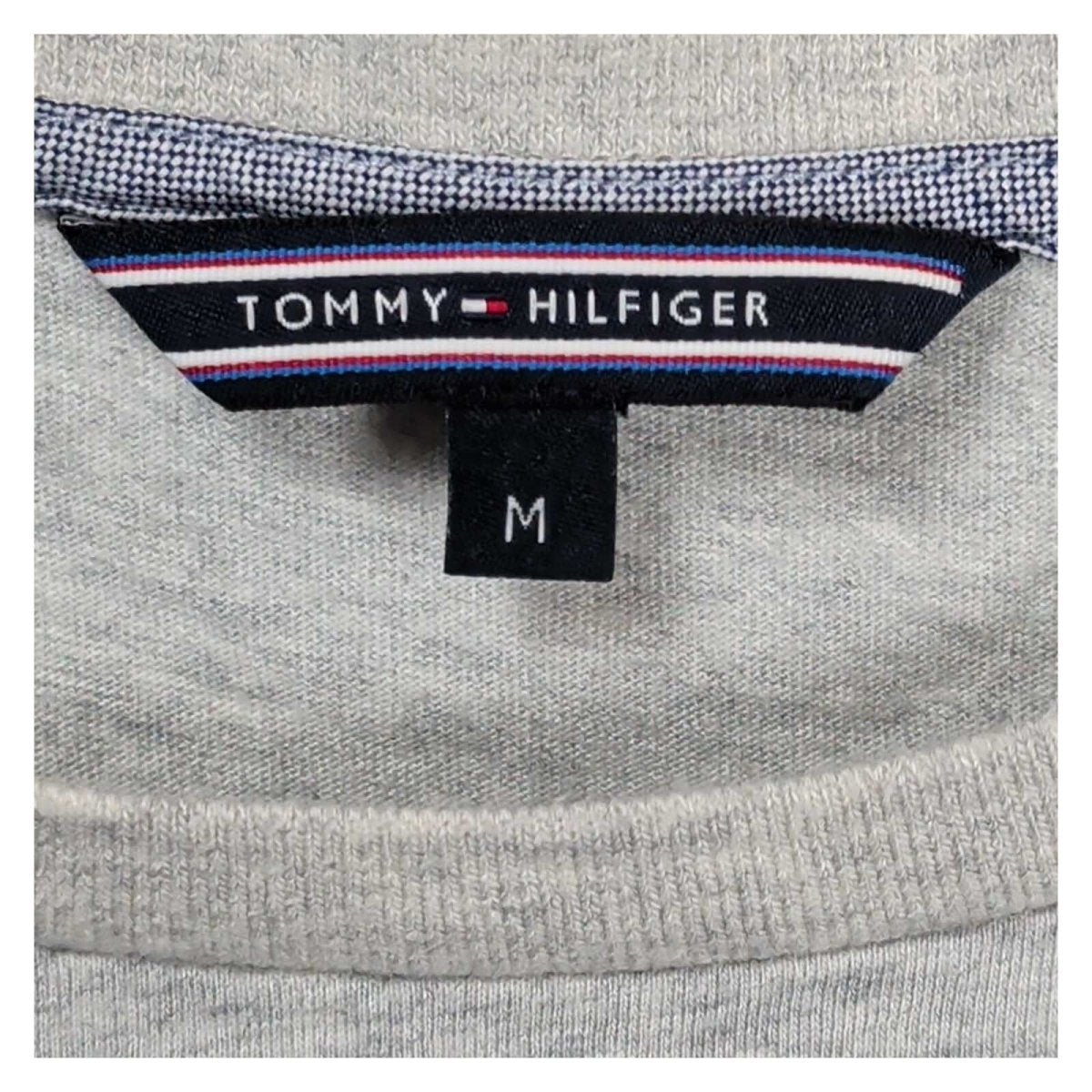 Tommy Hilfiger Women's Tunic T-Shirt M Grey Blue Oxford Panel Cotton – product photo 3 | RewearableUK