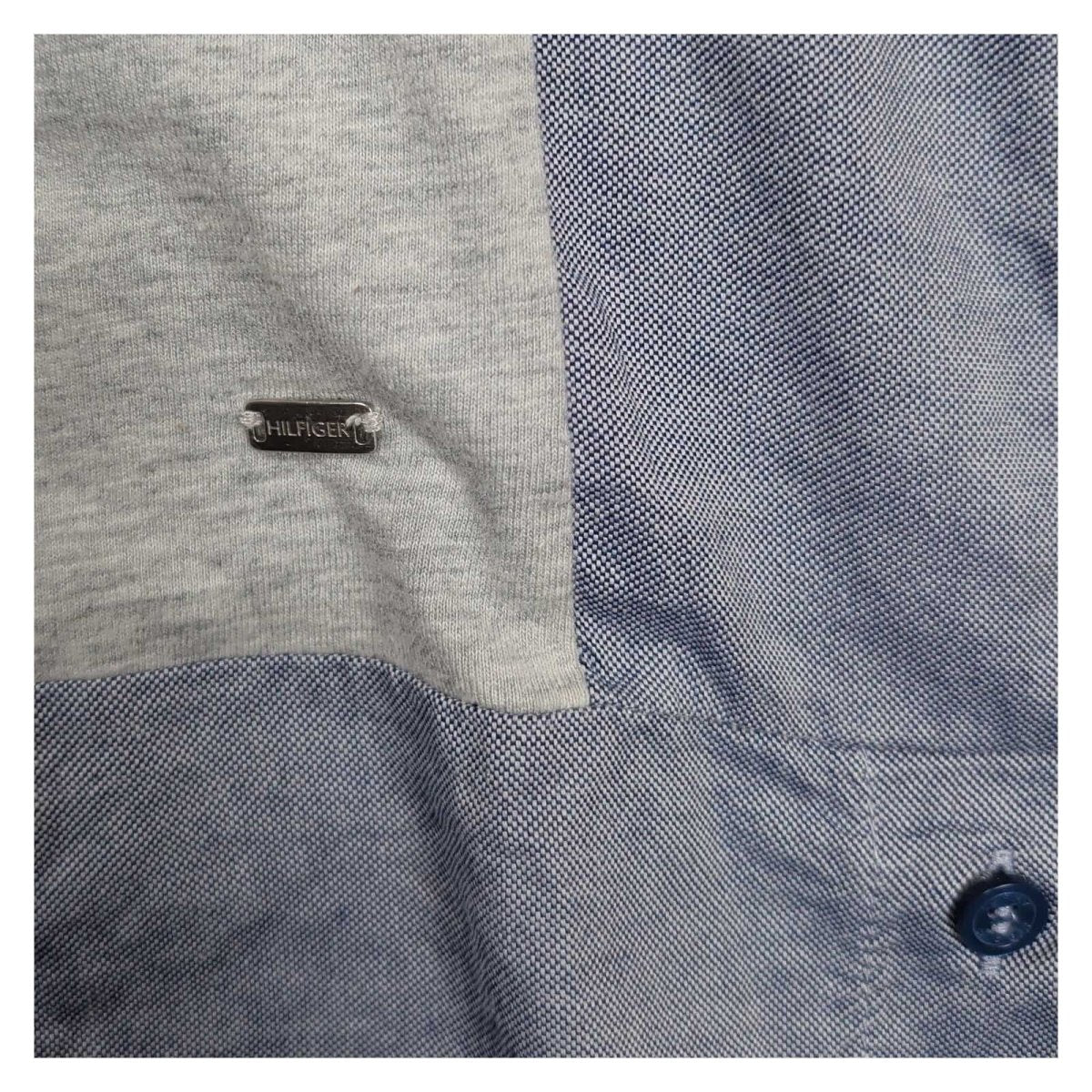 Tommy Hilfiger Women's Tunic T-Shirt M Grey Blue Oxford Panel Cotton – product photo 4 | RewearableUK