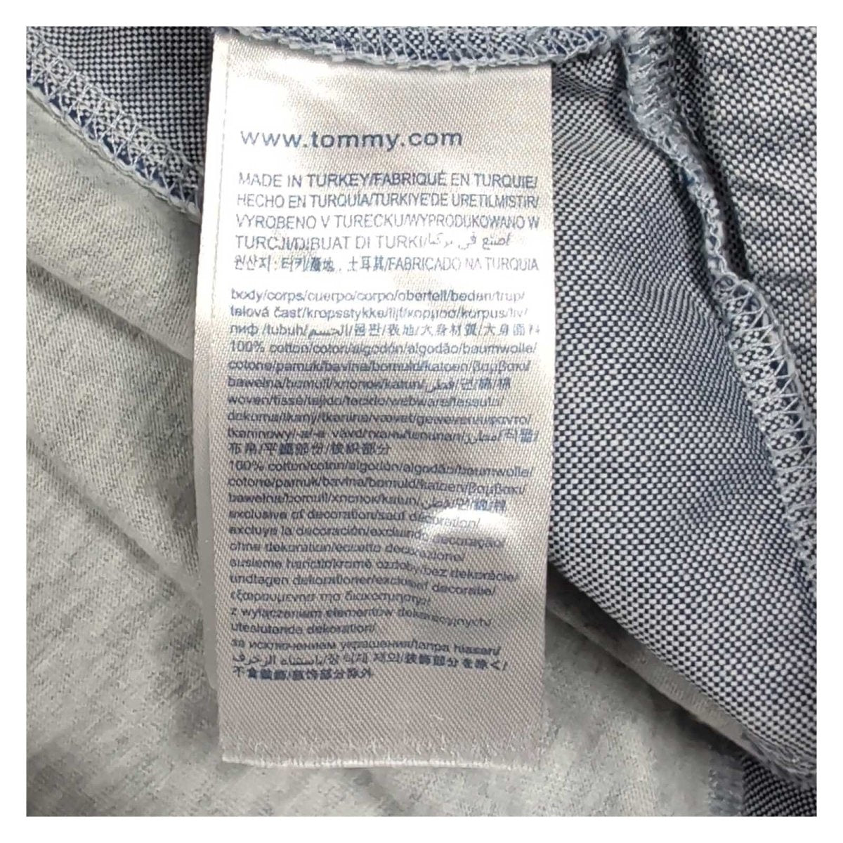 Tommy Hilfiger Women's Tunic T-Shirt M Grey Blue Oxford Panel Cotton – product photo 6 | RewearableUK