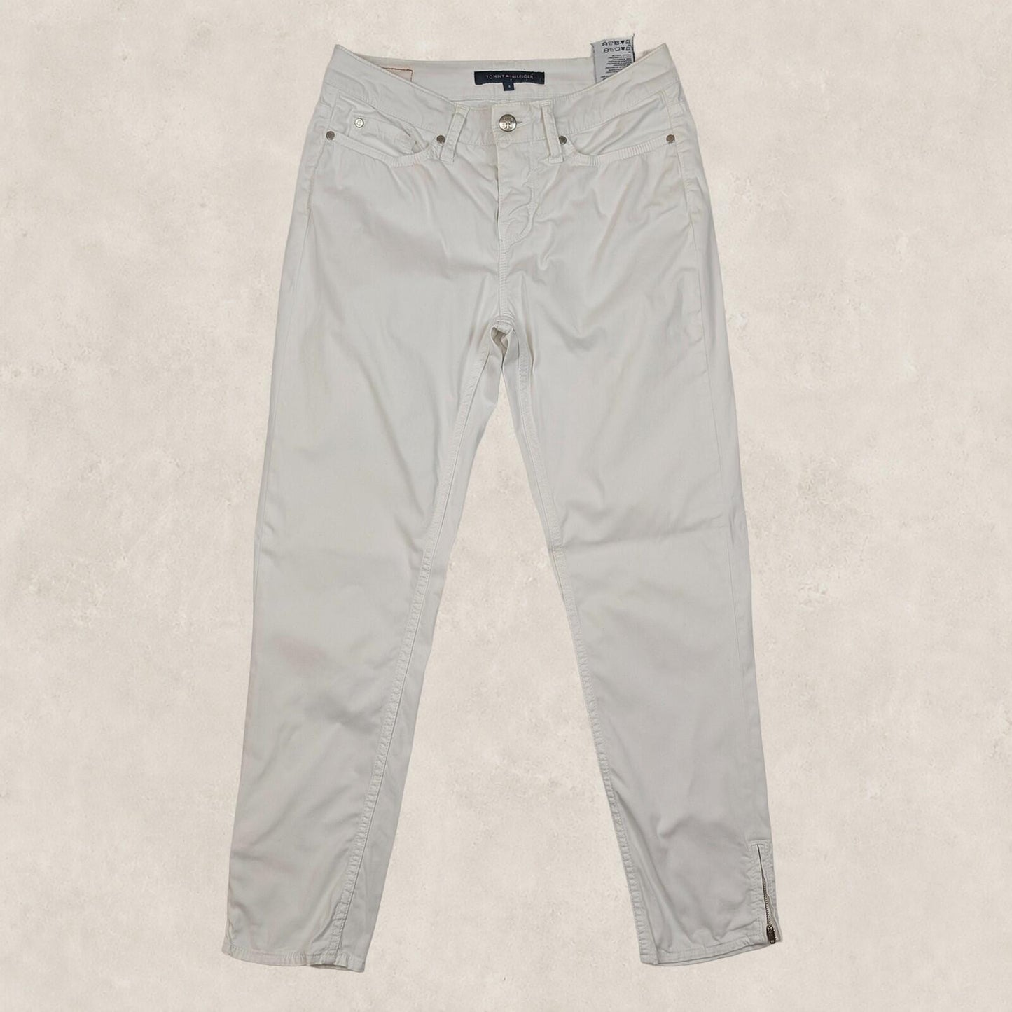tommy hilfiger womens white stretch cotton skinny denim ankle zip jeans size 4 by Tommy Hilfiger – | RewearableUK
