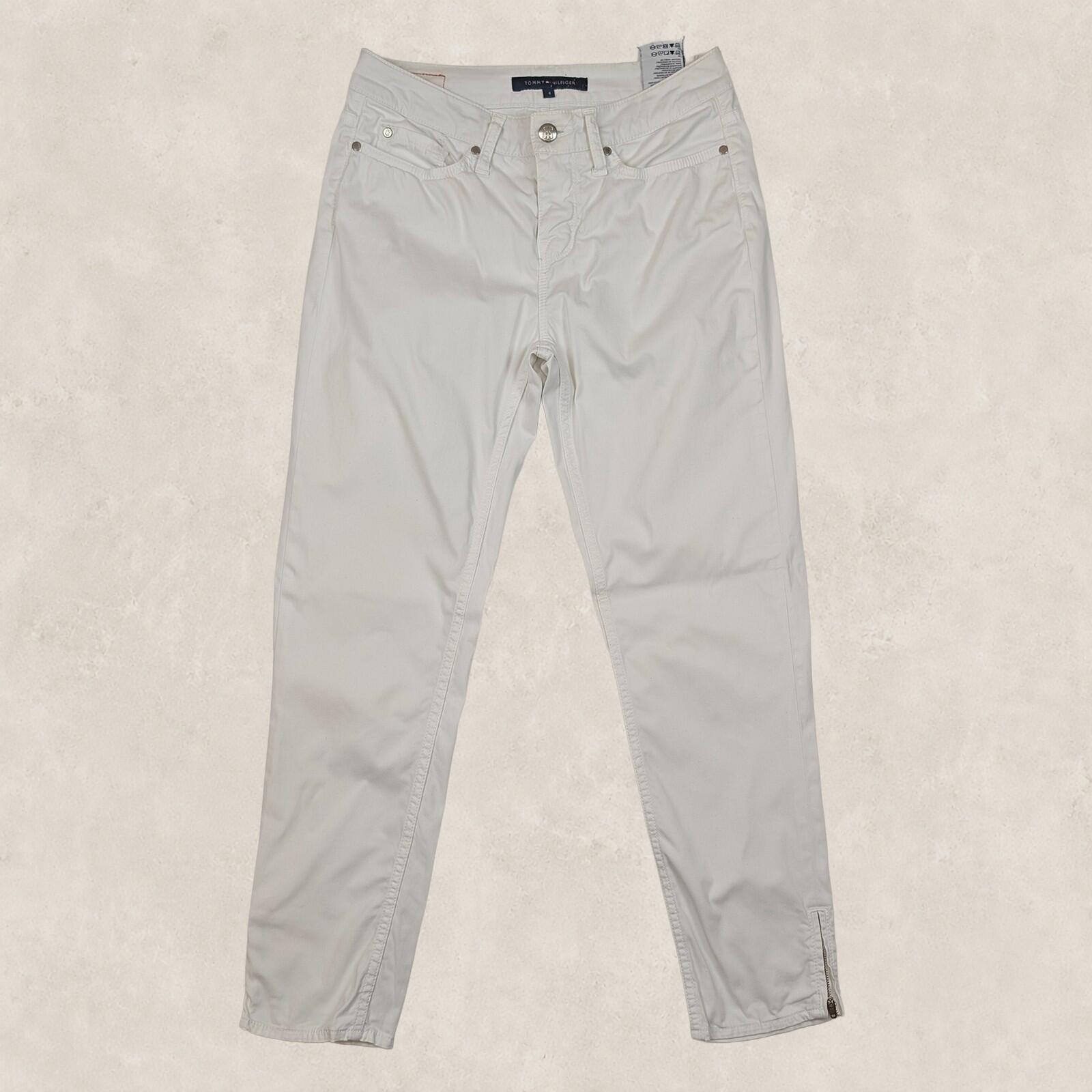 tommy hilfiger womens white stretch cotton skinny denim ankle zip jeans size 4 by Tommy Hilfiger – | RewearableUK
