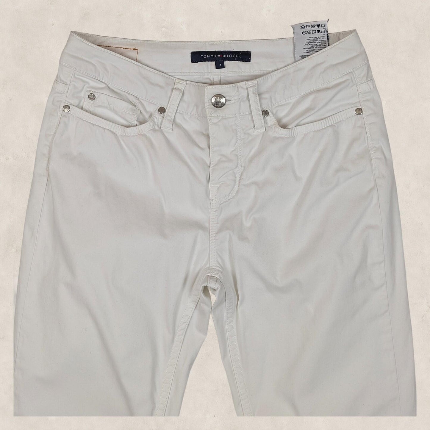 tommy hilfiger womens white stretch cotton skinny denim ankle zip jeans size 4 by Tommy Hilfiger – | RewearableUK