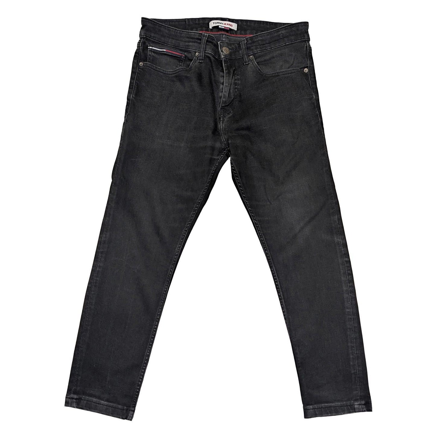tommy jeans austin mens slim fit black stretch denim trousers size w30 l30 by Tommy Hilfiger – | RewearableUK
