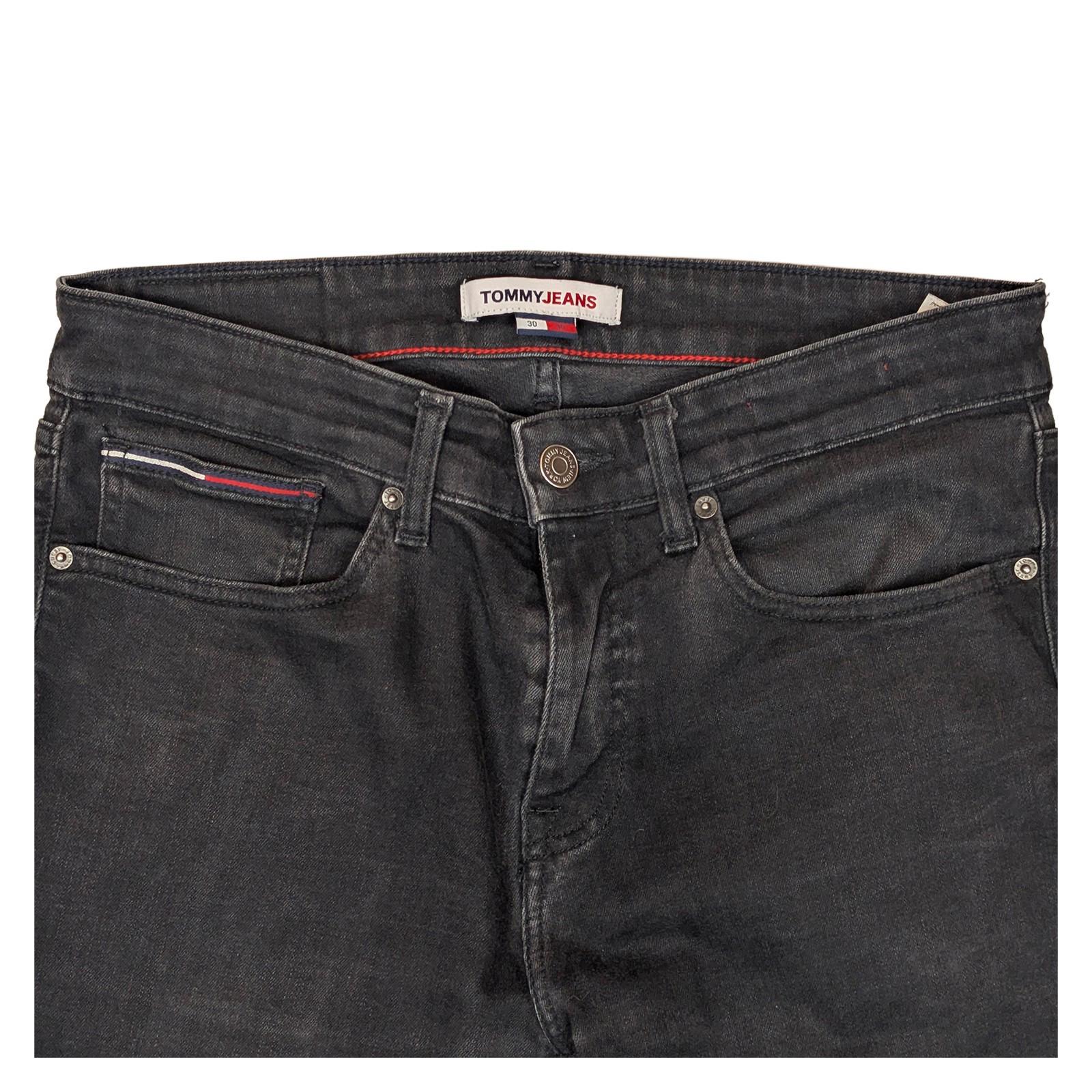 tommy jeans austin mens slim fit black stretch denim trousers size w30 l30 by Tommy Hilfiger – | RewearableUK