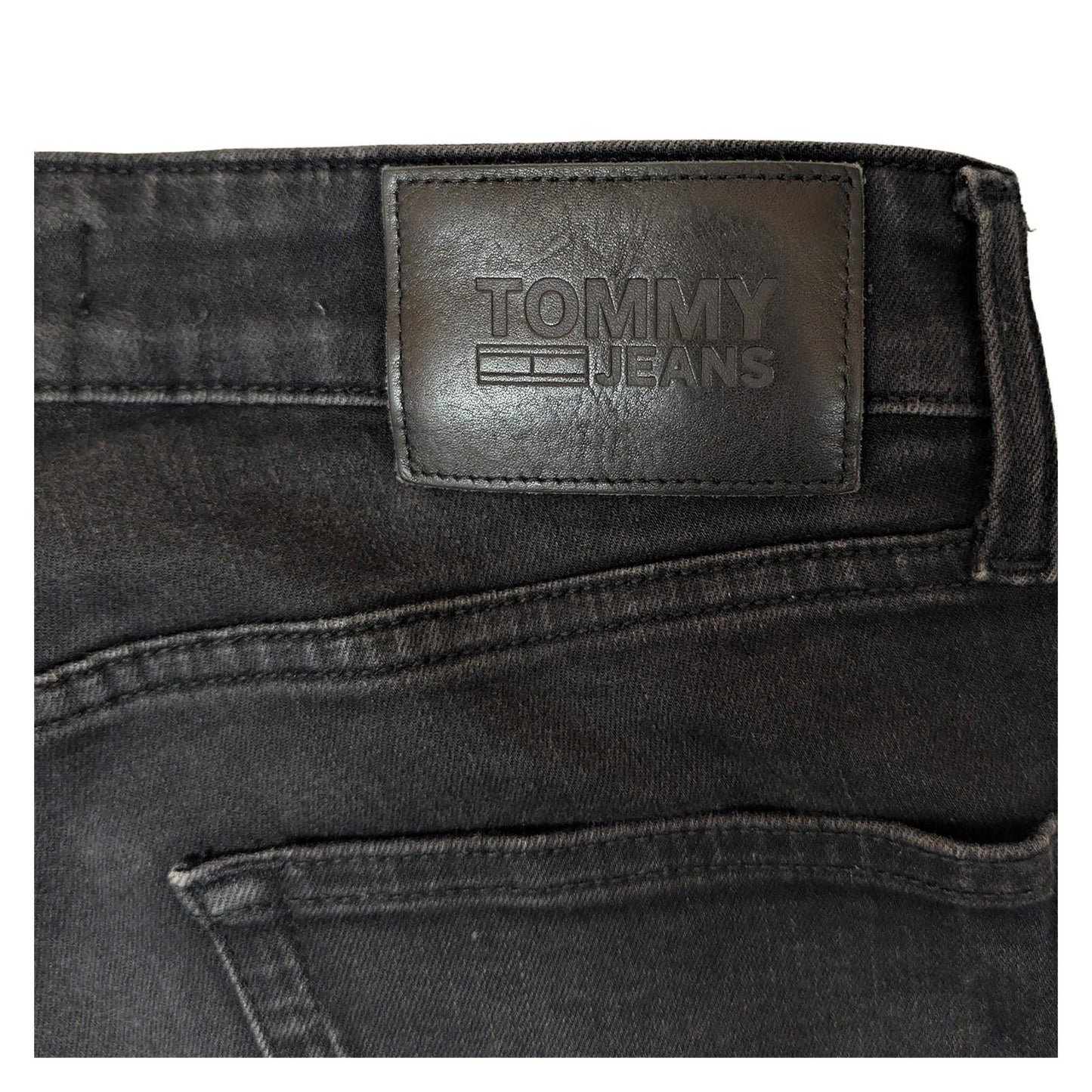 tommy jeans austin mens slim fit black stretch denim trousers size w30 l30 by Tommy Hilfiger – | RewearableUK