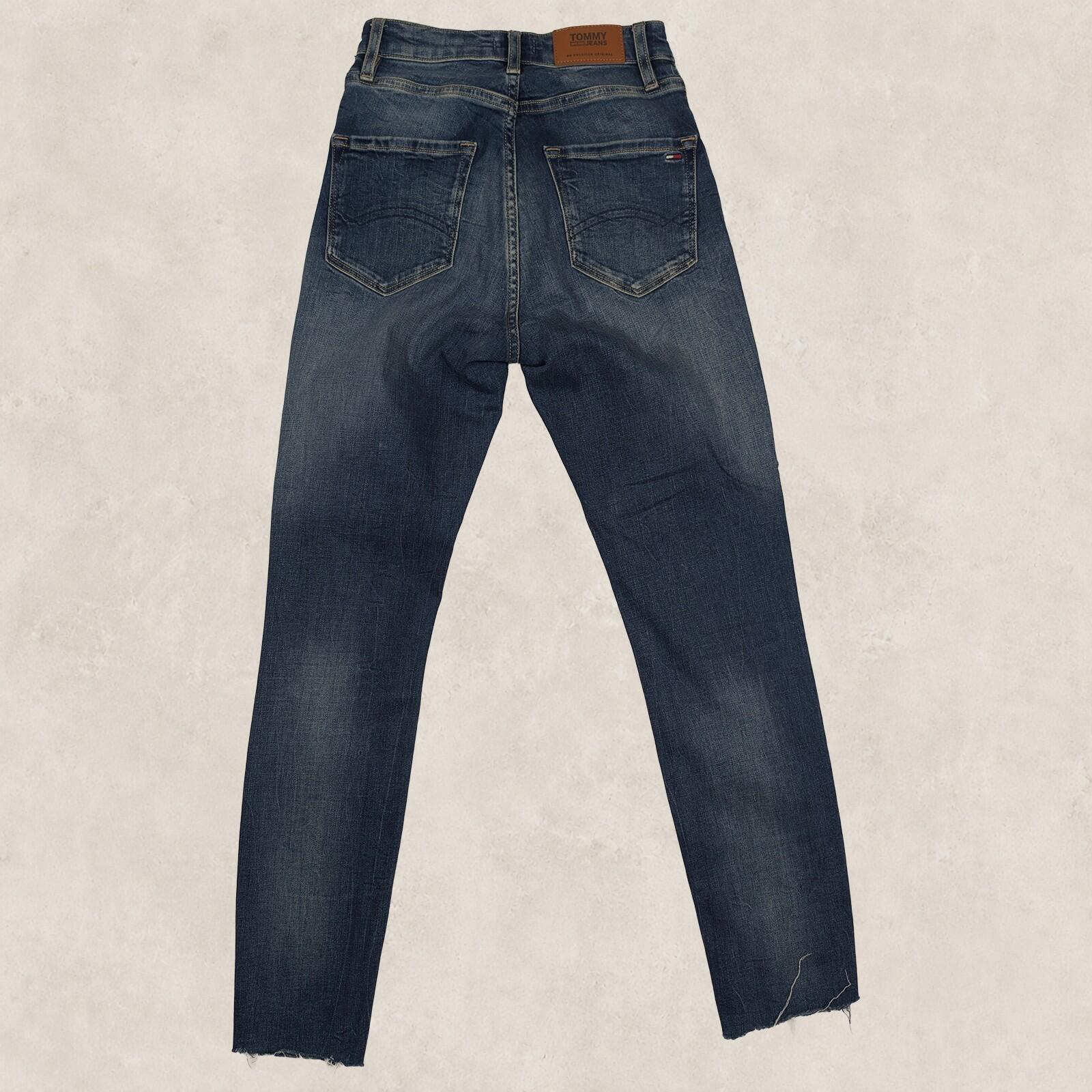 tommy jeans high rise skinny womens dark blue wash denim trousers w 24 l 32 by Tommy Hilfiger – | RewearableUK
