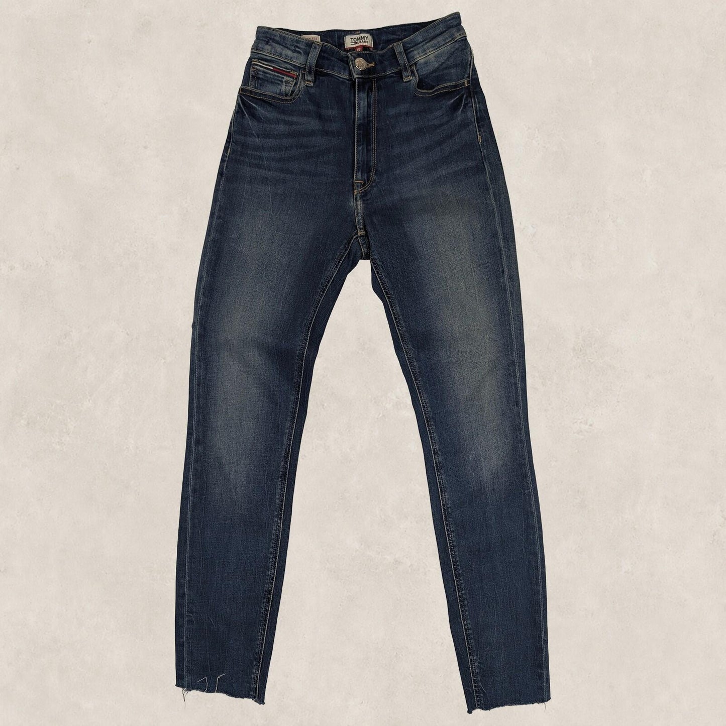 tommy jeans high rise skinny womens dark blue wash denim trousers w 24 l 32 by Tommy Hilfiger – | RewearableUK