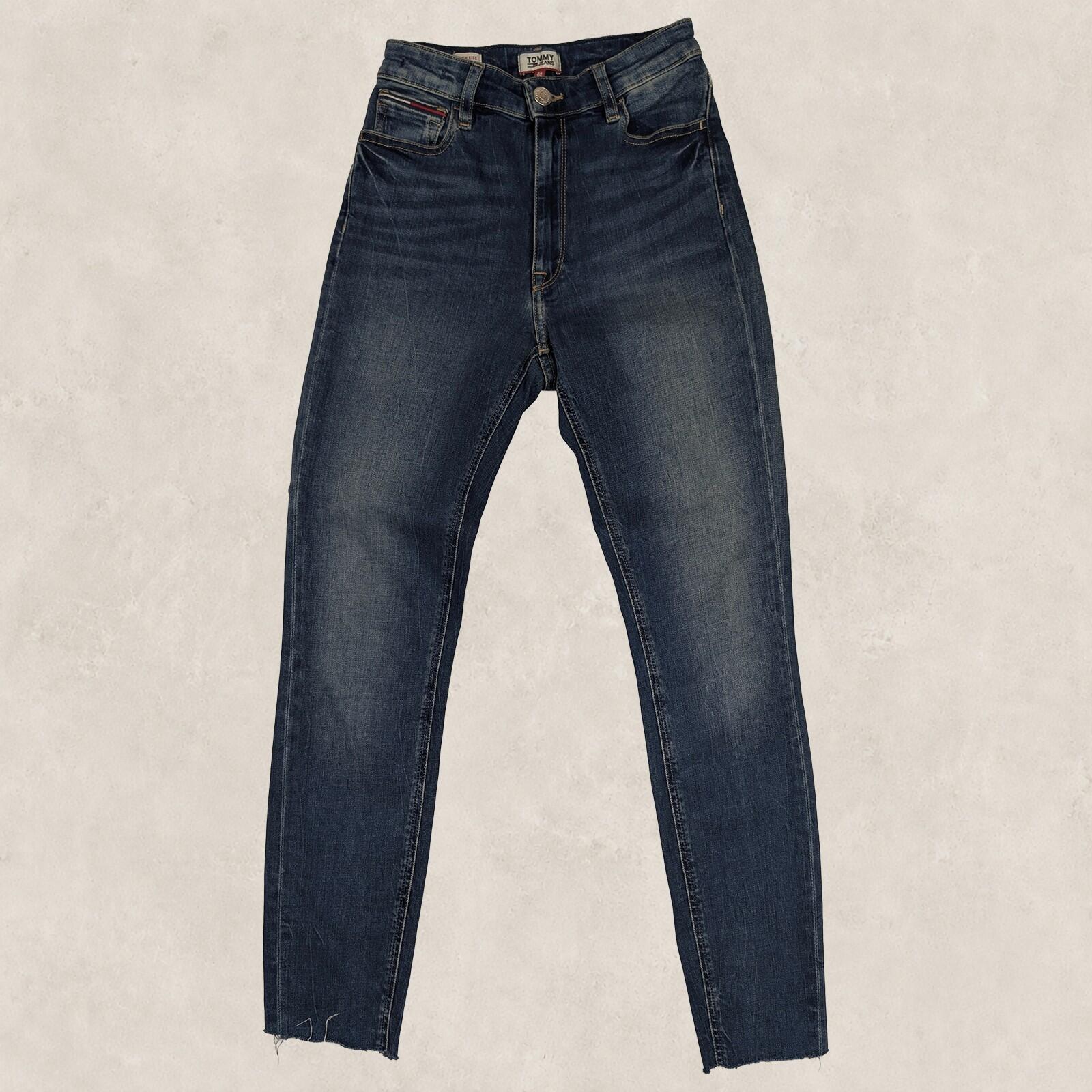 tommy jeans high rise skinny womens dark blue wash denim trousers w 24 l 32 by Tommy Hilfiger – | RewearableUK