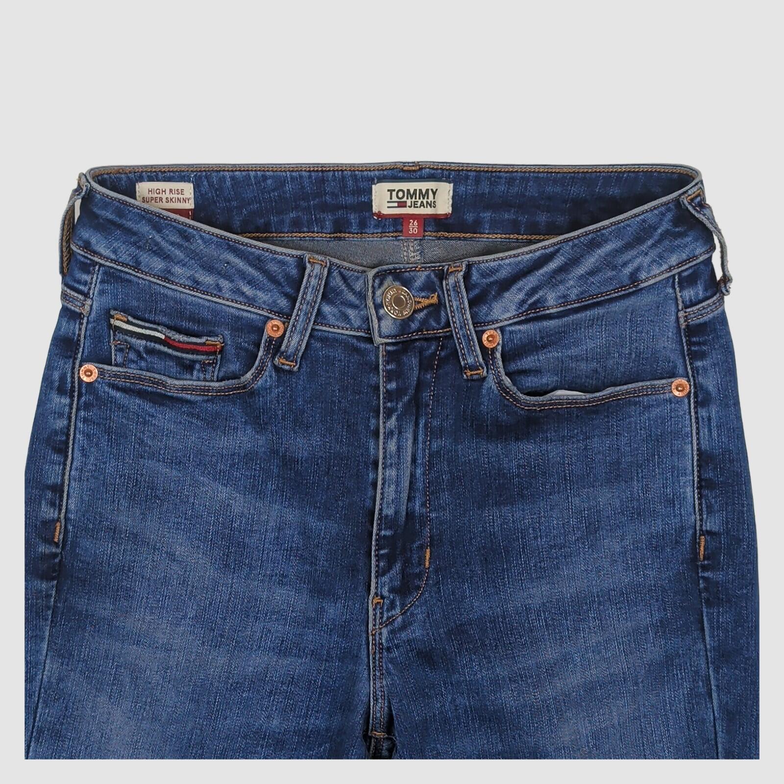 Tommy Jeans High Rise Super Skinny Blue Jeans W26 L30 Womens by Tommy Hilfiger – JEANS | RewearableUK