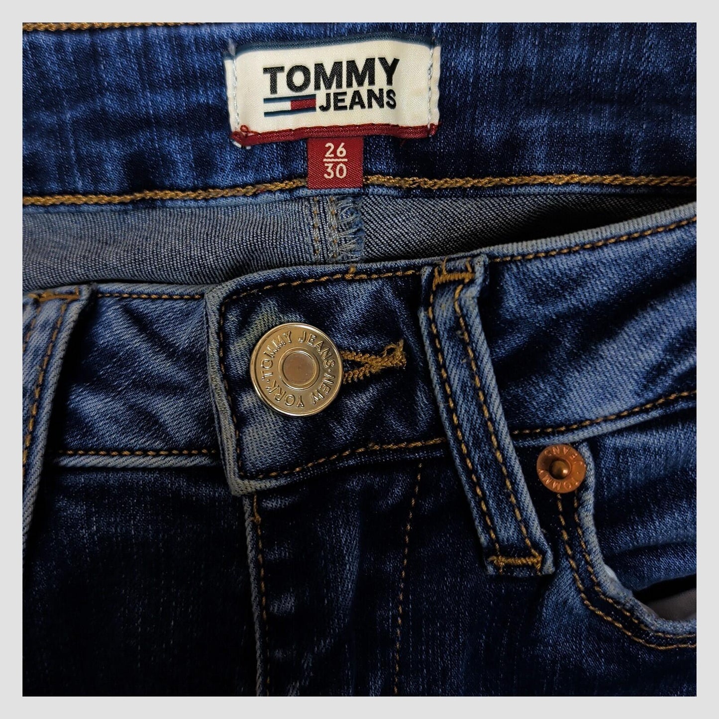 Tommy Jeans High Rise Super Skinny Blue Jeans W26 L30 Womens by Tommy Hilfiger – JEANS | RewearableUK