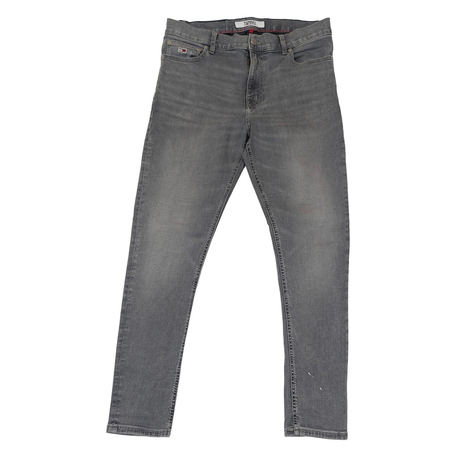 tommy jeans mens finley super skinny grey stretch denim trousers w34 l32 by Tommy Hilfiger – | RewearableUK