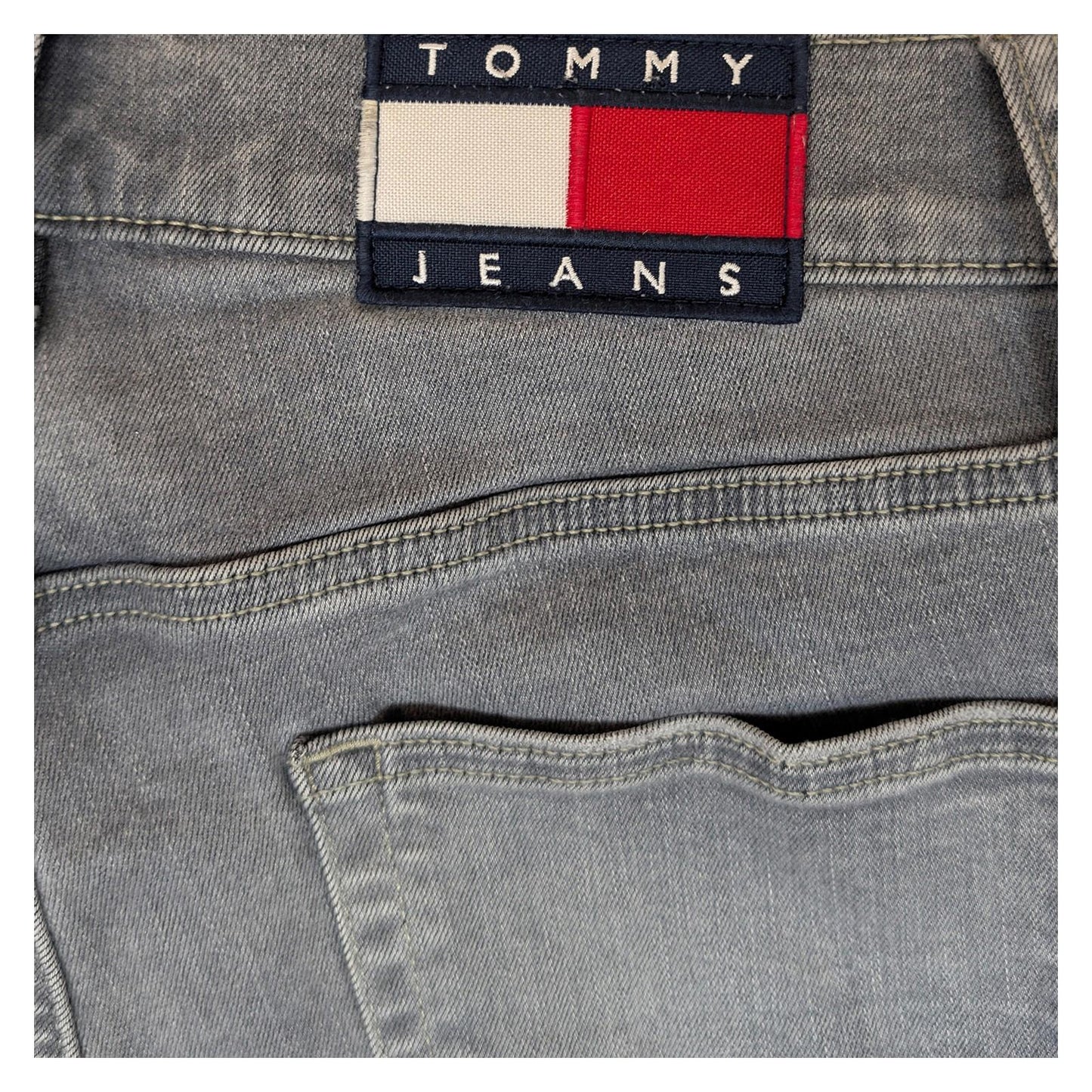 tommy jeans mens finley super skinny grey stretch denim trousers w34 l32 by Tommy Hilfiger – | RewearableUK
